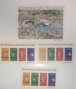  Briefmarken Olympische Spiele 1972 1x Block 7 Und 3x Block 8 Postfrisch 