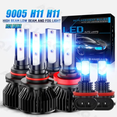 For Subaru XV Crosstrek 2015-2020 Blue LED Headlights High Low + Fog Bulbs Kit - Image 1 of 4
