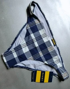 RUGBY Ralph Lauren Women's PLAID SEXY HIPSTER BLUE BIKINI SWIM BOTTOM SZ: M - Picture 1 of 4