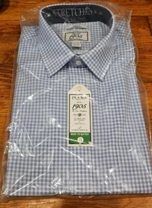 NWT Jos. A. Bank Repreve Stretched Fit Dress Shirt 17/33 Blue All Cotton 16.6-36 - Picture 1 of 4