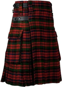 MacDonald Tartan Leather Straps Utility Kilts - Picture 1 of 3