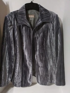 Tan Jay Women's Silver/Gray Open Front Jacket Size 14 Long Sleeve - Picture 1 of 6