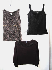 Forever, Chaps, Express 3 Tops Gr. S, schwarz, burgunderbraun W-96 - Bild 1 von 22