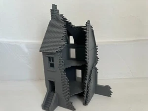 Destroyed 3 Storey House & Basement Ruins Wargaming Building 28mm Tabletop - Picture 1 of 7