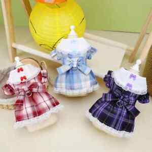 Plaid Small Dog Spring Summer Clothing Puppy Sweet Dress Dog Party Skirt 