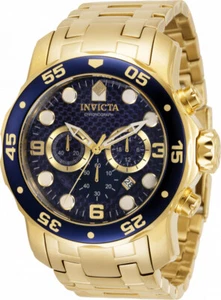 Invicta Pro Diver Scuba 35133 Gold Quartz Chrono/Date Blue Dial Men's Watch - Picture 1 of 7