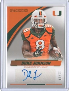 2015 Panini Collegiate Miami Autograph Silver Duke Johnson /99 Auto - Flat S/H - Picture 1 of 12