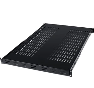 StarTech.com 1U Adjustable Vented Server Rack Mount Shelf- 175lbs , Black - Picture 1 of 9