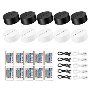 10 Packungen 3D  LED Lampensockel + Fernbedienung + USB Kabel, 16 Farb2920 - Bild 1 von 8