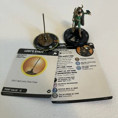 Marvel Heroclix The Mighty Thor #066 Loki Chase & Loki's Staff S041 With Cards - Image 1 of 4