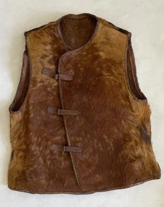 Unusual Vtg Men’s 1940s Men’s Cow Hide Jerkin Vest Military Issue? - Picture 1 of 15
