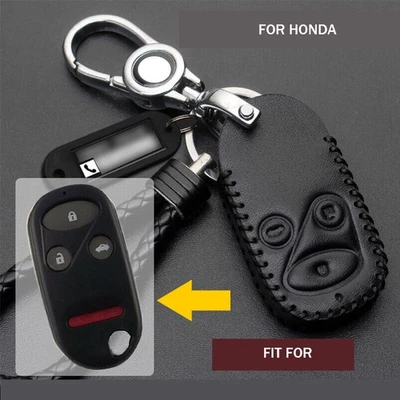 Funda protectora de cuero genuino remoto para llavero de coche para Honda CR~V 2002~2004 Foto 1 de 4