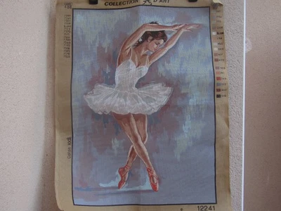 grand canevas à broder danseuse de ballet 71 X50,5 cm  collection d'art - Photo 1/4