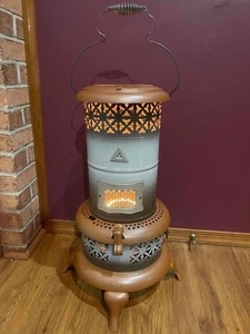 Antiguo funcionamiento #1665 esmalte perfección aceite queroseno salón cabina calentador estufa! - Imagen 1 de 24