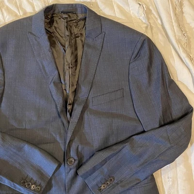 Blazer John Varvatos Para Hombre 54L Gris Lana a Rayas Super 150s Hecho en Italia Foto 1 de 4