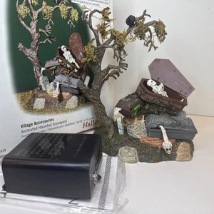Dept 56 Halloween Village Accessories Animated Haunted Graveyard W/ Battery Pack - Picture 1 of 11