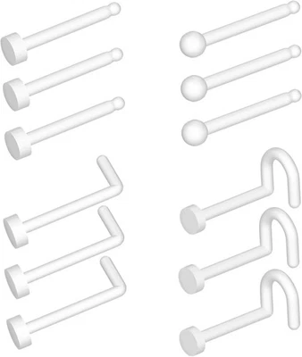 透明鼻环 Bioflex 环耳钉 L 形螺旋体...  — 第 1/2 张图片