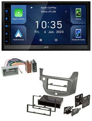 JVC DAB Bluetooth MP3 USB 2DIN Autoradio für Honda Jazz ab 09 silber - Bild 1 von 4