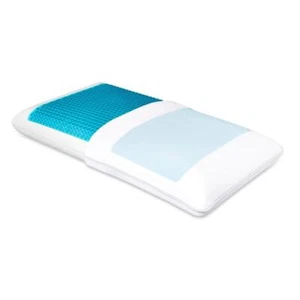 Comfort Revolution Pillow King Cooling Gel Memory Foam Medium Comfort White/Blue - Picture 1 of 4