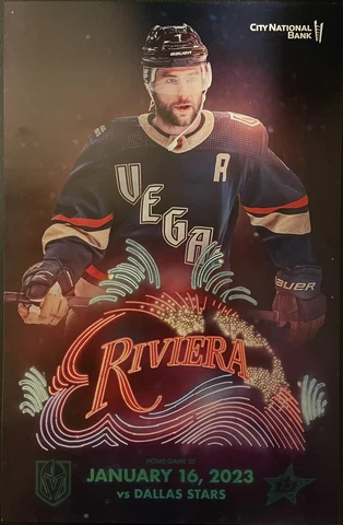 Vegas Golden Knights vs Dallas Stars 1/16/23 Pietrangelo Poster Reverse Retro Cover
