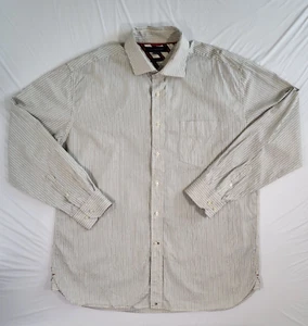 Tommy Hilfiger Mens Shirt Button Up XL Long Sleeve Striped 80's Two-Ply Cotton - Picture 1 of 15