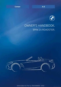 BMW Z4- ALL YEARS / VERSIONS - OWNERS USER MANUAL - NEW PRINT - A4 OR A5 SIZE - Picture 1 of 1