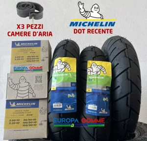 KIT 3x 100/90-10 56J MICHELIN S1 DOT / BJ 2025 + 3 LUFTKAMMERN APE 50 PIAGGIO - Bild 1 von 5