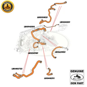 JUEGO DE REFRIGERACIÓN MANGUERA LAND ROVER GAMA EVOQUE LR2 2,0 L MR0253 LR094509 GENUINO - Imagen 1 de 1