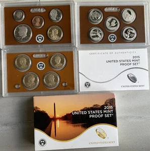 2015 S United States Mint 14 Coins Completed Proof Set Original Box & COA - Picture 1 of 8