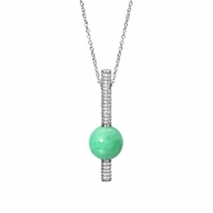 【KATHY JADE】 Green Jade Silver Melody Necklace《Grade A》 - Picture 1 of 1
