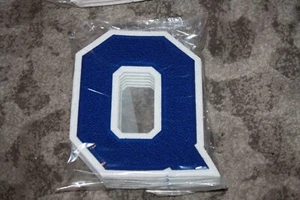 Vintage School Letterman Varsity chenille Letter Q Sport sew patch BLUE - Picture 1 of 1