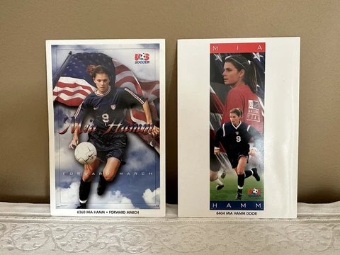 MIA HAMM MINI POSTERS LOT OF 2 #8404 HAMM’S DOOR & #6360 FORWARD MARCH~US SOCCER Cover