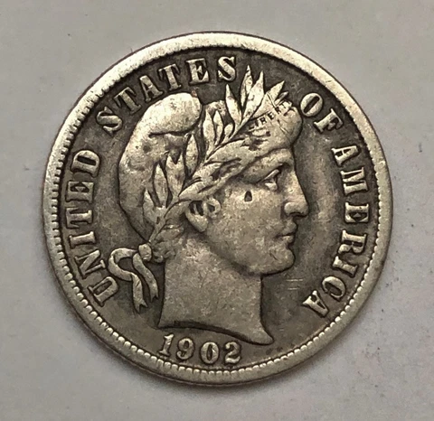 Lot of 2 Barber Dimes 1902 1908 Cover