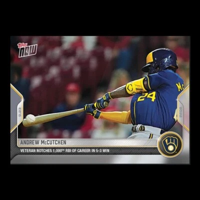 2022 Topps Now #946 Andrew McCutchen Brewers (PR-447) - Image 1 of 2