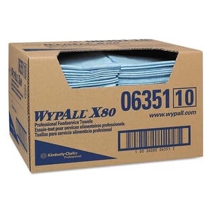 WypAll 06351 X80 Foodservice Papiertuch, 13 1/2 x 24, blau - Etui mit 150 - Bild 1 von 1