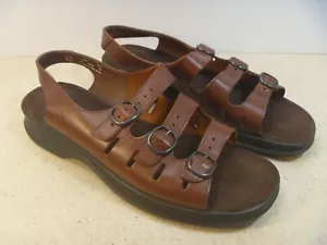 CLARKS SPRINGERS Womens Sandals Size 10M Brown Leather Shoes Buckles - Picture 1 of 6