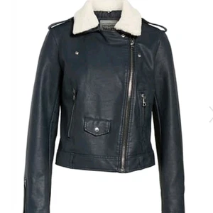 Giacca Moto Levi's Ecopelle Blu Navy Ecopelliccia Shearling Nuova Tg M - Foto 1 di 12