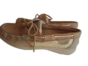 Maui Island Women's  Goldfish Tan Comfort Leather Boat Deck Shoes Size 10 M - Picture 1 of 4