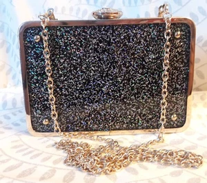 INC International Concepts Black Evening Party Clutch/Crossbody - Picture 1 of 3