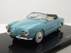 Modellino auto VW Karmann Ghia Cabrio 1955 blu chiaro 1:43 ixo models - Foto 1 di 9