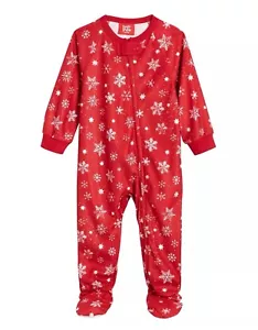 Family Pjs Holiday Unisex One-Piece Pajama Red Snowflake - Picture 1 of 3