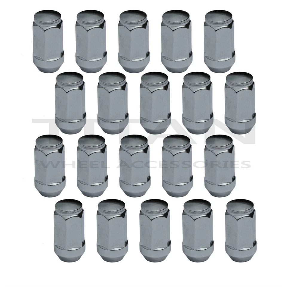 20pc Chrome XL Lug Nuts 14x1.5 Bulge Acorn | 5 Lug for Chevy GMC C/K 1500 2500  - Image 1 of 4