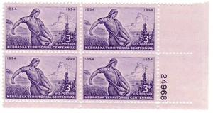 1954 US STAMP Scott #1060 4-Block  3c FVF MNH - Picture 1 of 1