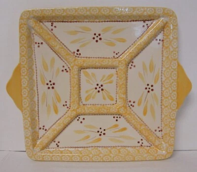 TempTations Old World 黄色 12 英寸分方形托盘 — 第 1/4 张图片