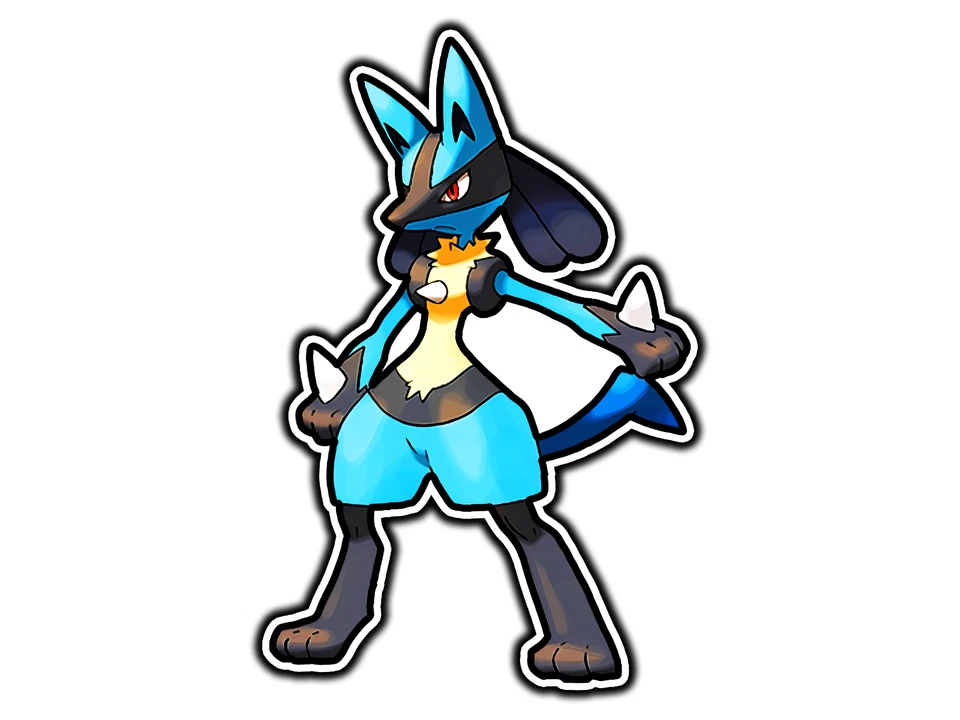 Calcomanía adhesiva de vinilo impermeable troquelada Lucario  Foto 1 de 1