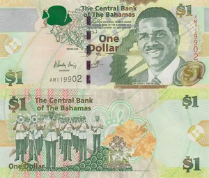 Bahamas 1 Dollar (2008) - Police Band/Green Foil Fish/p71/AM Prefix UNC - Bild 1 von 3