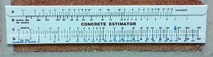 Concrete Slide Ruler 300 Yard Volume Calculator Slide Rule MADE IN USA!!!!