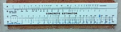 Concrete Slide Ruler 300 Yard Volume Calculator Slide Rule MADE IN USA!!!! - Image 1 of 2