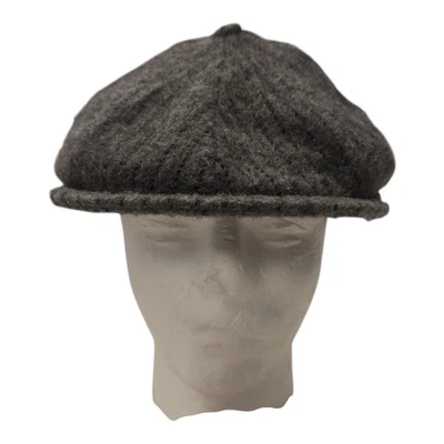 De colección Dobbs X Woolrich Gorra de Newsboy Gorra Lana Gris Rayas Gorra Plana Clásica Foto 1 de 4