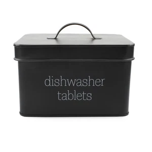 Emaillegeschirr Geschirr Geschirrspüler Pod Halter, schwarz Tablet Behälter; Küche Aufbewahrungsdose - Bild 1 von 7